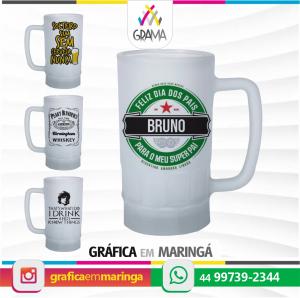 Canecas de Chopp Bristol de Vidro Jateado 550ml PERSONALIZADA Vidro 550ml Sublimação Jateado Personalização 