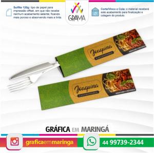 Envelope para Talheres Sulfite 120g 25,5 x 7 cm 4x0 Sem revestimento Corte/Vinco e Cola 