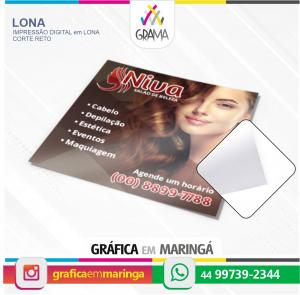 Lona (apenas impressão) Lona 280g  4x0 cor Brilho Refile 