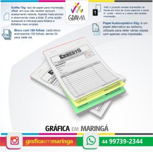 Talões Numerados 3 vias Autocopiativos 10x15cm Papel Copiativo 53g - 3 vias 10 x 15 cm 1x0 Sem revestimento Bloco com 150 folhas - 3 vias (50 fls 1ª via - Branca | 50 fls 2ª via - Amarela| 50 fls 3ª via - Verde) + Serrilha 1ª e 2ª via 